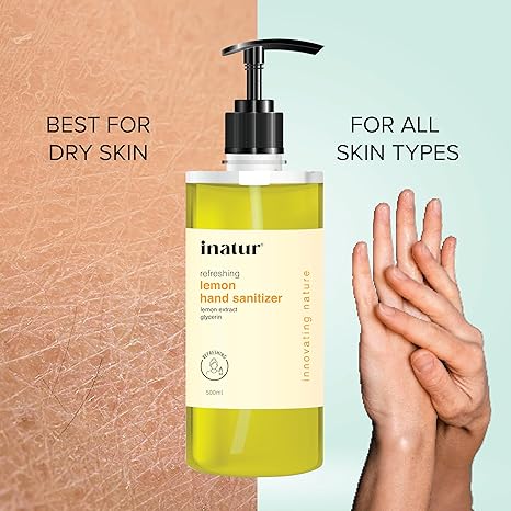 Inatur Refreshing Lemon Hand Sanitizer Gel - 500 ml