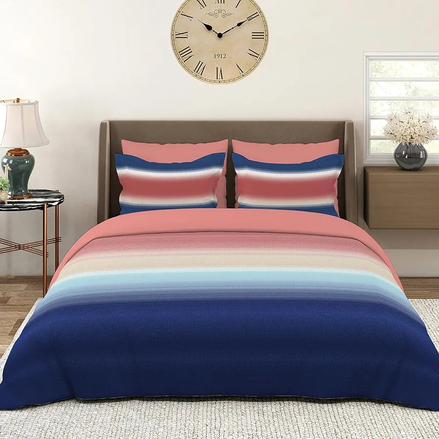 Layers Durathread Bedsheet Set for All Seasons Lightweight Moisture Absorbent Machine Washable & Easy to Care 225 CVC King Size Multicolor3