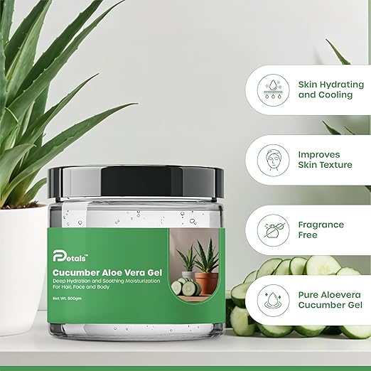 DPetals Aloe Vera Cucumber Gel for Deep Hydration - 500 gms
