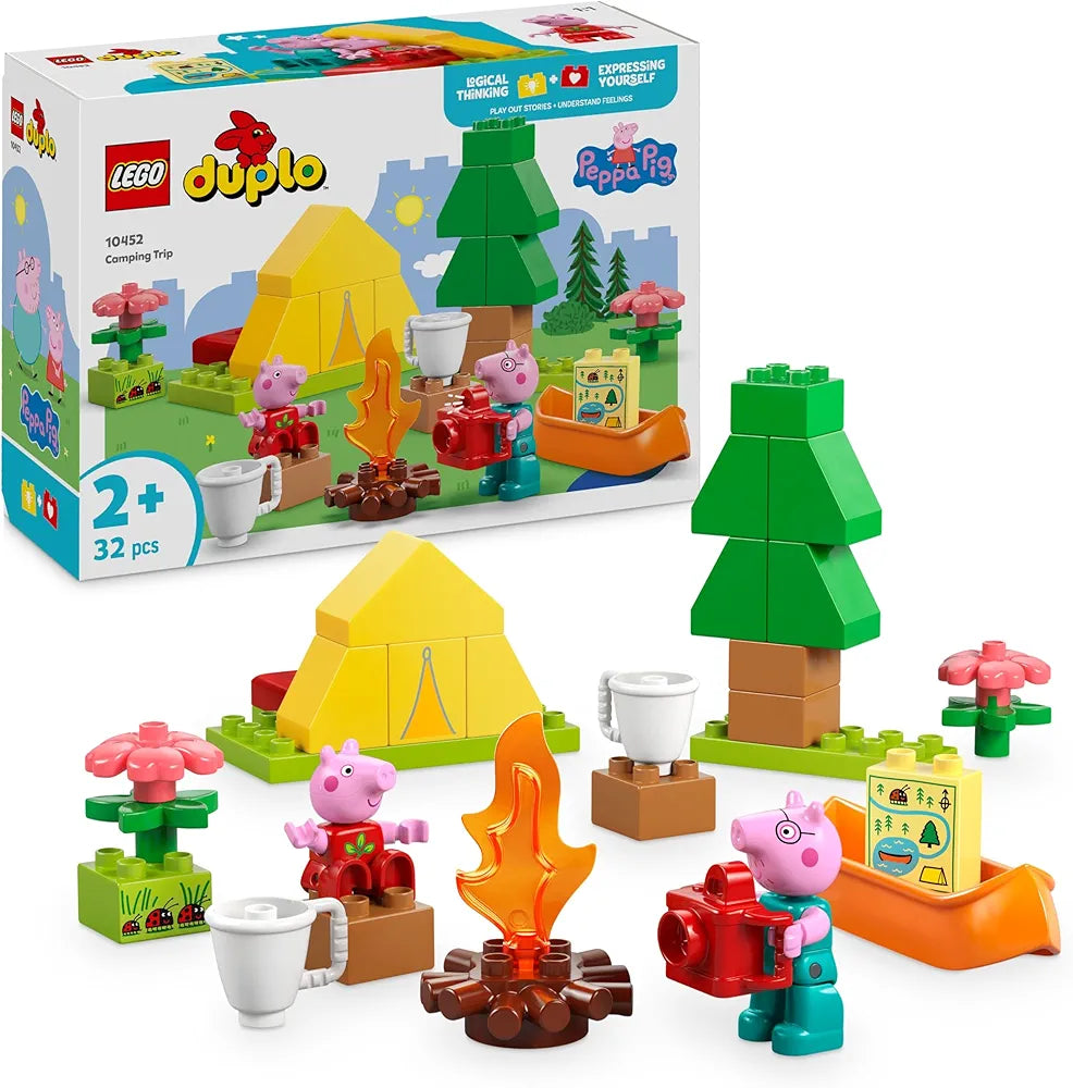 Lego Duplo Peppa Pig Camping Trip Building Playset with Canoe Toy 10452 Building Blocks Toys for 2+ Gift for Boys and Girls