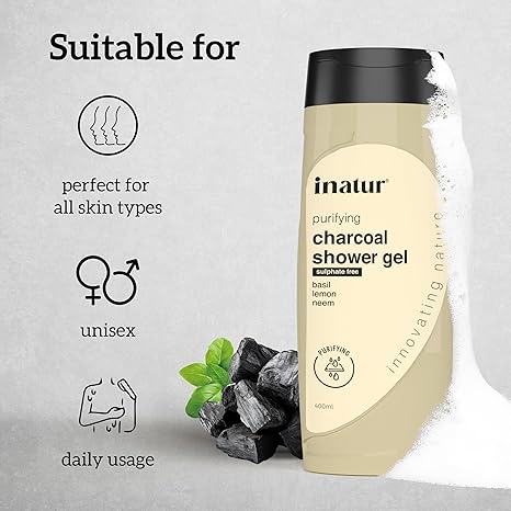 Inatur Charcoal Shower Gel - 400 ml