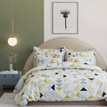 The Home Style Cotton Feel Glace Cotton Elastic Fitted Printed King Size 300 Threadcount Double Bed Bedsheet with 2 Pillow Cover Meadow Mist