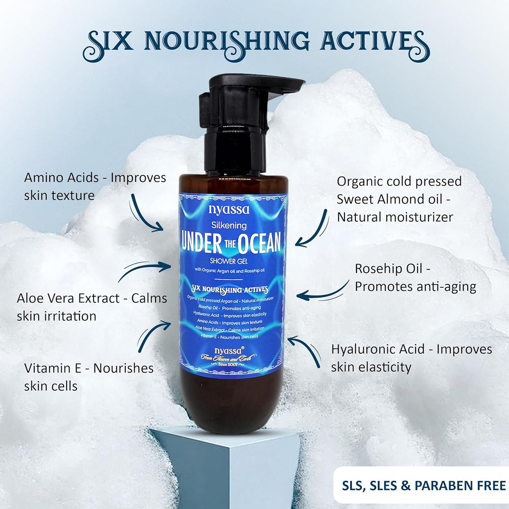 Nyassa Silkening Under the Ocean Shower Gel With 6 Nourishing Actives - 210 Ml