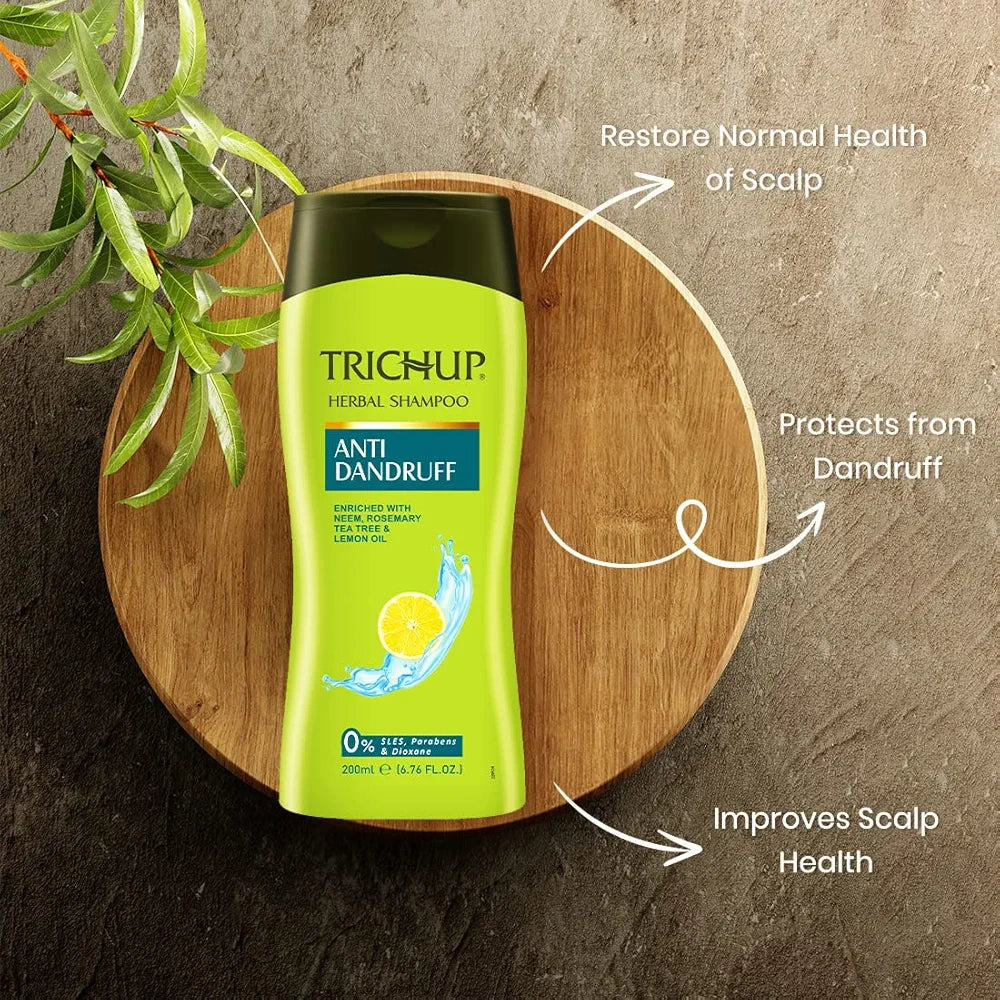 Trichup Anti Dandruff Herbal Shampoo With Neem, Rosemary & Tea Tree Oil 200 ml