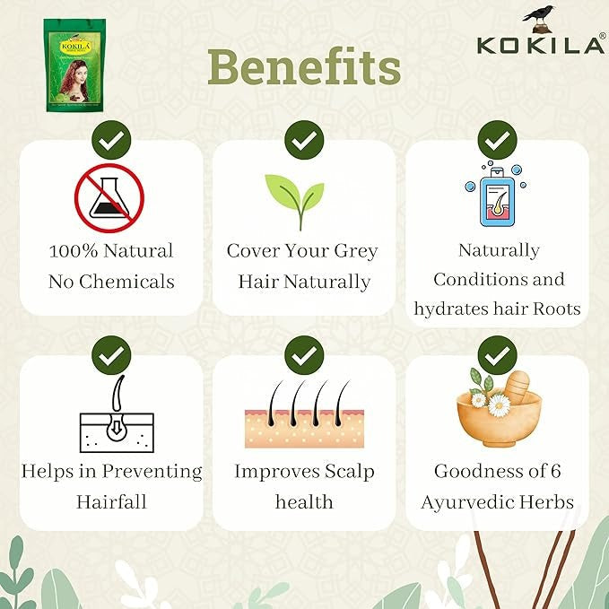 Kokila Natural & Herbal Henna Mehandi Powder - 400 gms