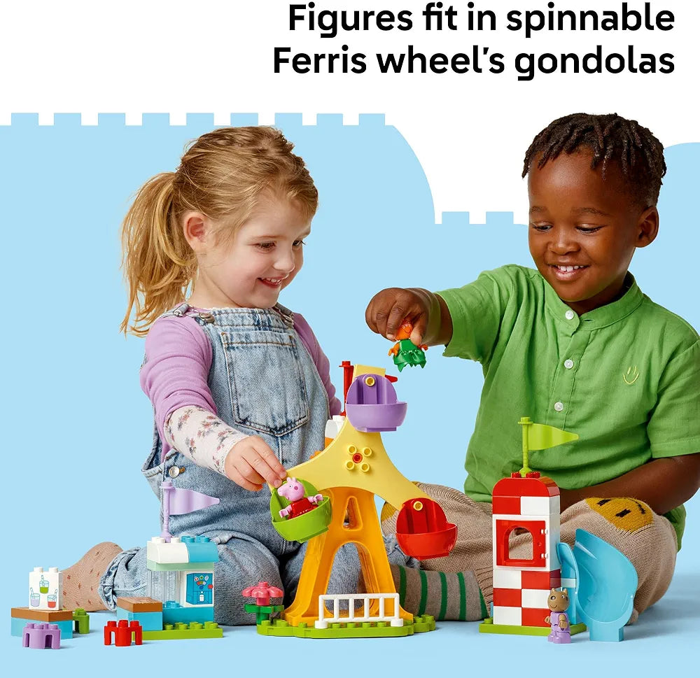 Lego Duplo Peppa Pig Funfair Pretend-Play Amusement Park Toddler Toy 10453 Building Blocks Toys for 2+ Gift for Boys and Girls
