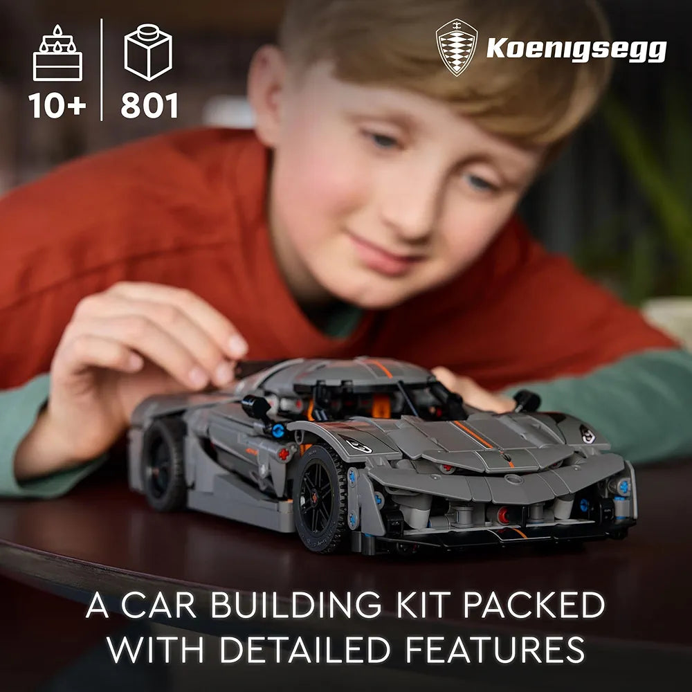 Lego Technic Koenigsegg Jesko Absolut Gray Hypercar Building Set for Kids 42173