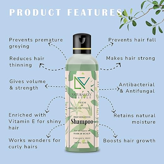 Naturaleza Castile Neem & Aloe Vera Rejuvenating Shampoo - 200 ml