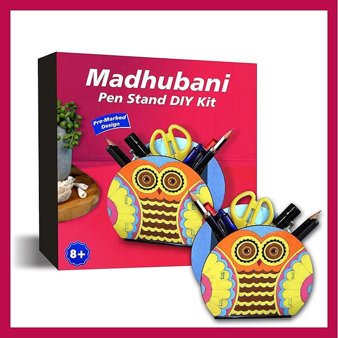 Solobolo Madhubani Pen Stand Painting Kit | Art and Craft Kit for Girls 9-12 | Pen Stand for Kids Diy Kit With Art Supplies