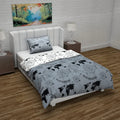Divine Casa Microfiber Reversible Single Bed AC Duvet Cover with 1 Pillow Cover for Quilt/Comforter/Blanket Colour Grey & White