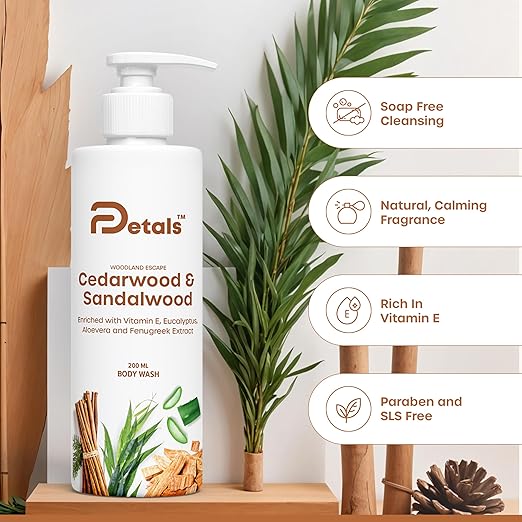DPetals Sandalwood & Cedarwood Body Wash - 200 ml