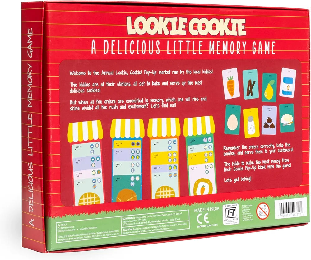 Binca Lookie Cookie - A Memory Card Game for Kids Ages 6 and Up | Fun Memory and Concentration Building Game | Gift to Build Cognitive Skills for Ages 4,5,6