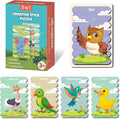 Lefan 5-in-1 Wooden Bird Stick Puzzle Animal Puzzle Sticks Set Kids Toys for 2-5 Years boy Montessori Early Learning Toy Gift 3 4 5 6 7 8 Years Kids