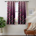 Nendle Polyester Floral Digitally Printed Window Curtains 5 Feet Long Set of 2 (Multicolor Pink, 5 Feet Long)