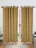Saral Home Pacman Chenille Blackout Long Door Curtains 2pc Gold