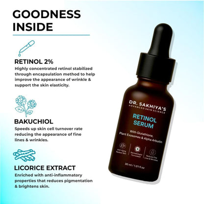 Dr.Sakhiya 2% Retinol Face Serum Anti-Aging & Skin Renewal Formula