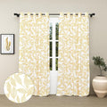 Haus & kinder Cotton Curtains Set of 2 for Bedroom Window Door Curtains | Colour Line Art Yellow