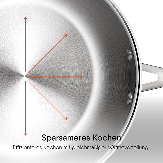 Stahl Artisan Triply Stainless Steel Fry Pan With Lid | Induction & Gas Stove Compatible Frying Pan | 1.1 L | 20 Cm
