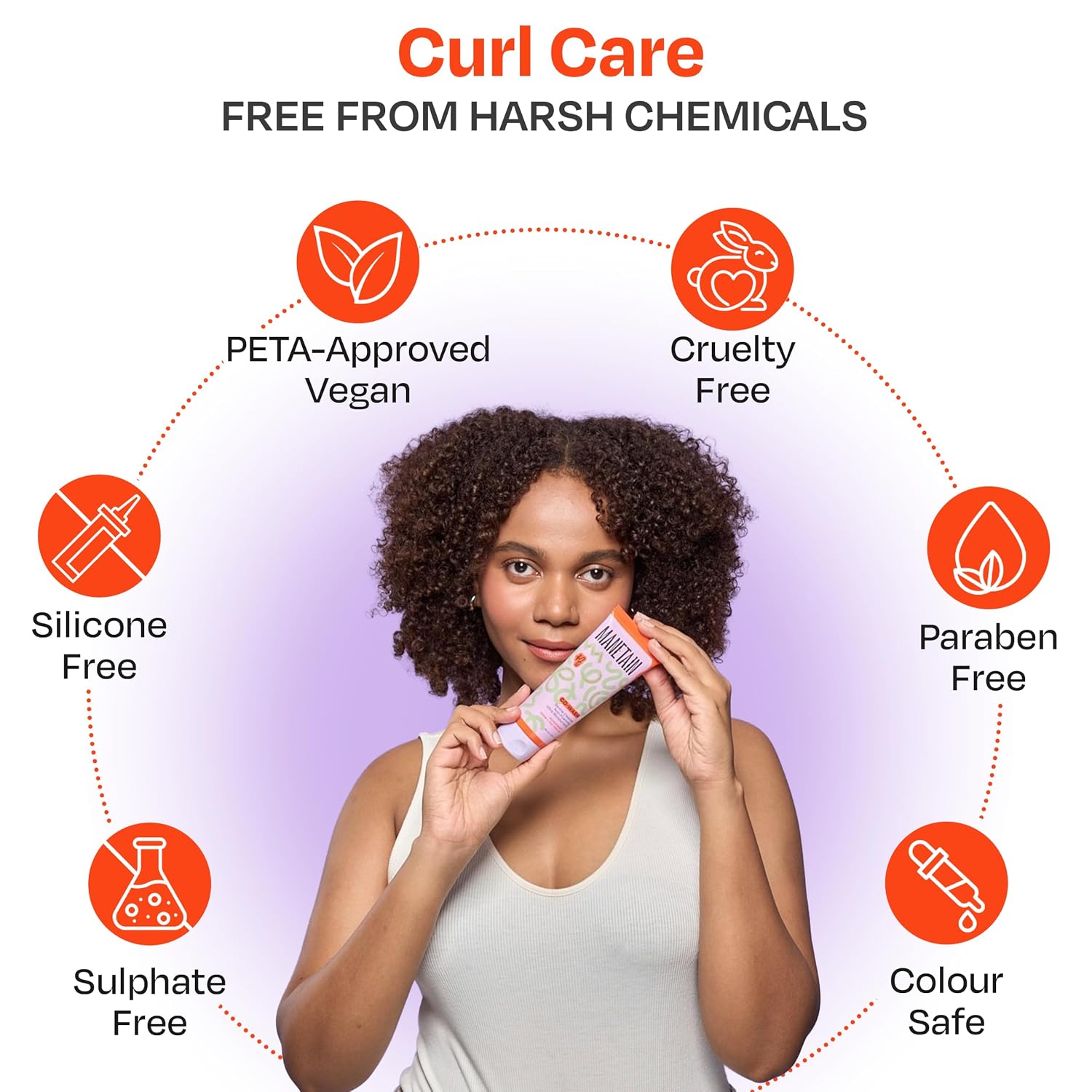 Manetain Co-Wash for Curly Hair - 100ml | 2 in 1 Shampoo & Conditioner | Non-foaming | Sulphate and Paraben Free | CG Friendly | Suitable for Dry and Frizzy Hair