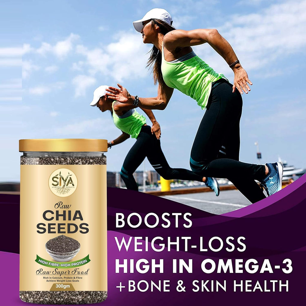 Siya Premium Raw Chia Seeds 300 g - Healthy Raw Seed | Clean Chia Seeds for Eating | Healthy Snacks | Calcium and Protein Rich Seed (100% Organic)