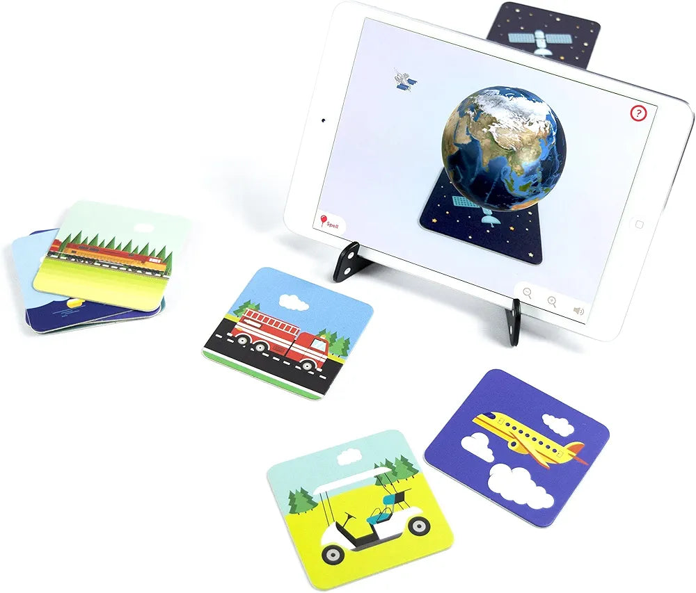 PlayShifu 60 Vehicle Flashcards for Kids 4D Educational iOS and Android Travel Augmented Reality Based Fun Learning, Interactive Game