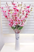 Artificial Flowers Bunch for Decoration Cherry Blossom Ideal for vase Without vase White Pink