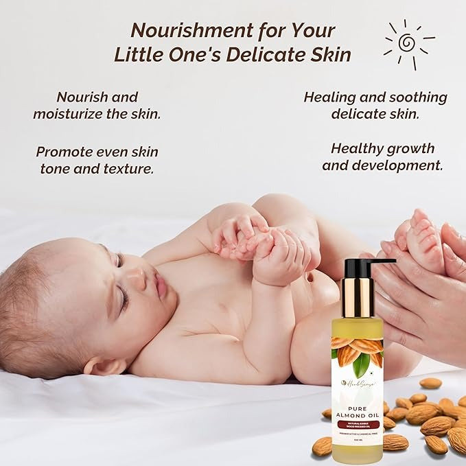 Herbsense Pure Almond Oil For Skin & Hair - 100 ml