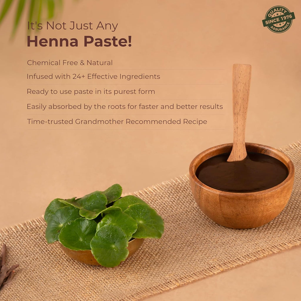 Indus Valley Bio Organic Herbal Henna Ready to Apply Paste with Bhringraj & Shikakai Nourishment for Strong Hair (150 g)