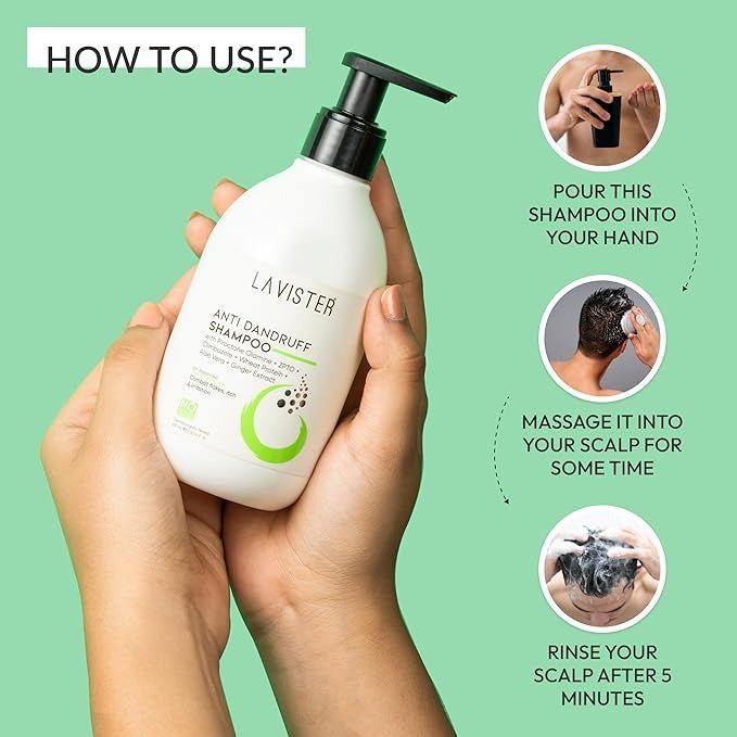Lavister Anti Dandruff Shampoo with Piroctone Olamine - 300 ml