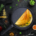 Solara Granite Dosa Tawa Non Stick Pan 28cm, Dosa Tawa Induction Base & Gas Compatible With Soft-touch Handles | Black