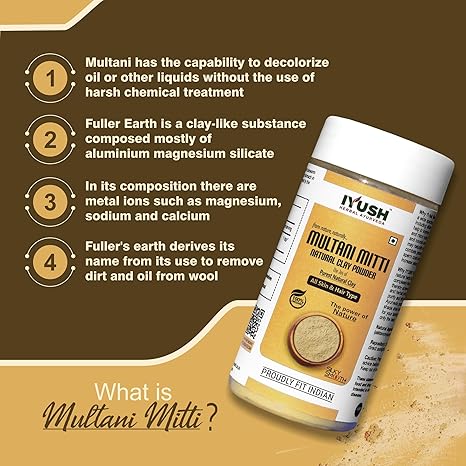 Iyush Herbal Ayurveda Multani Mitti Powder Each - 150 gms (Pack of 2)