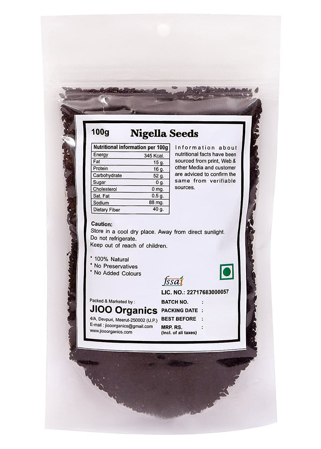 Jioo Organics Nigella Seeds (Kalonji) - 100 gms