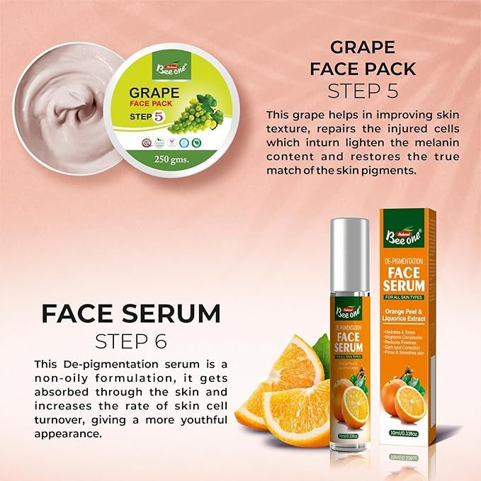 Beeone Unisex Five Fruit Facial Kit for All Skin Types - 312 gms