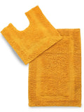 Sashaa World Solid Anti-skid Cotton Bathmat And Contour Set For Bathroom Colour Yellow