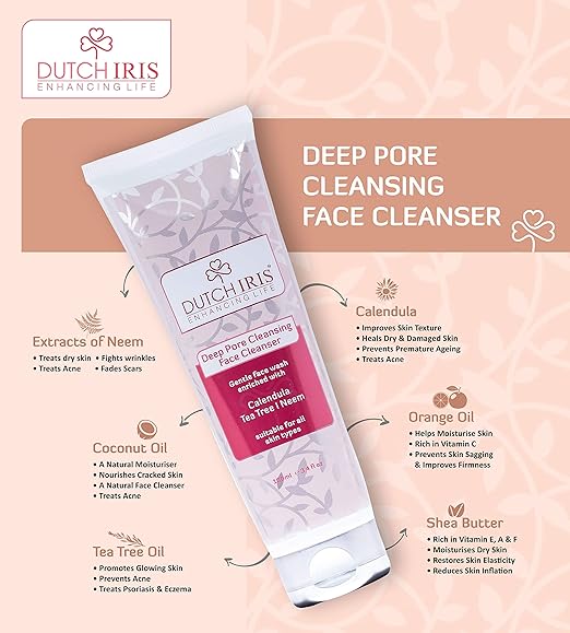 Dutch Iris Deep Pore Cleansing Face Wash - 100 Ml