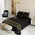 Stoa Paris Crown of Versailles 6-Piece Bedsheet Set Colour Midnight Gala Black