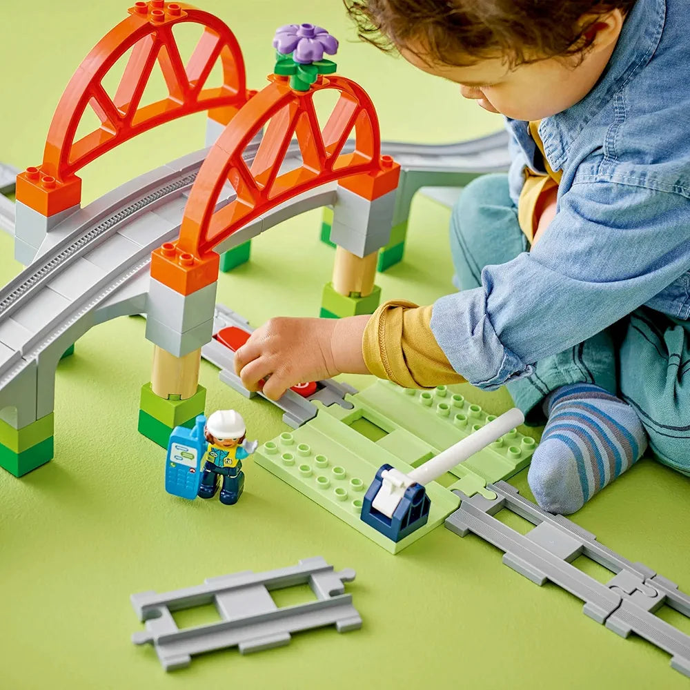 Lego Duplo Town Train Bridge and Tracks Expansion Set 10426 Building Blocks Toys for 2+ Gift for Boys and Girls