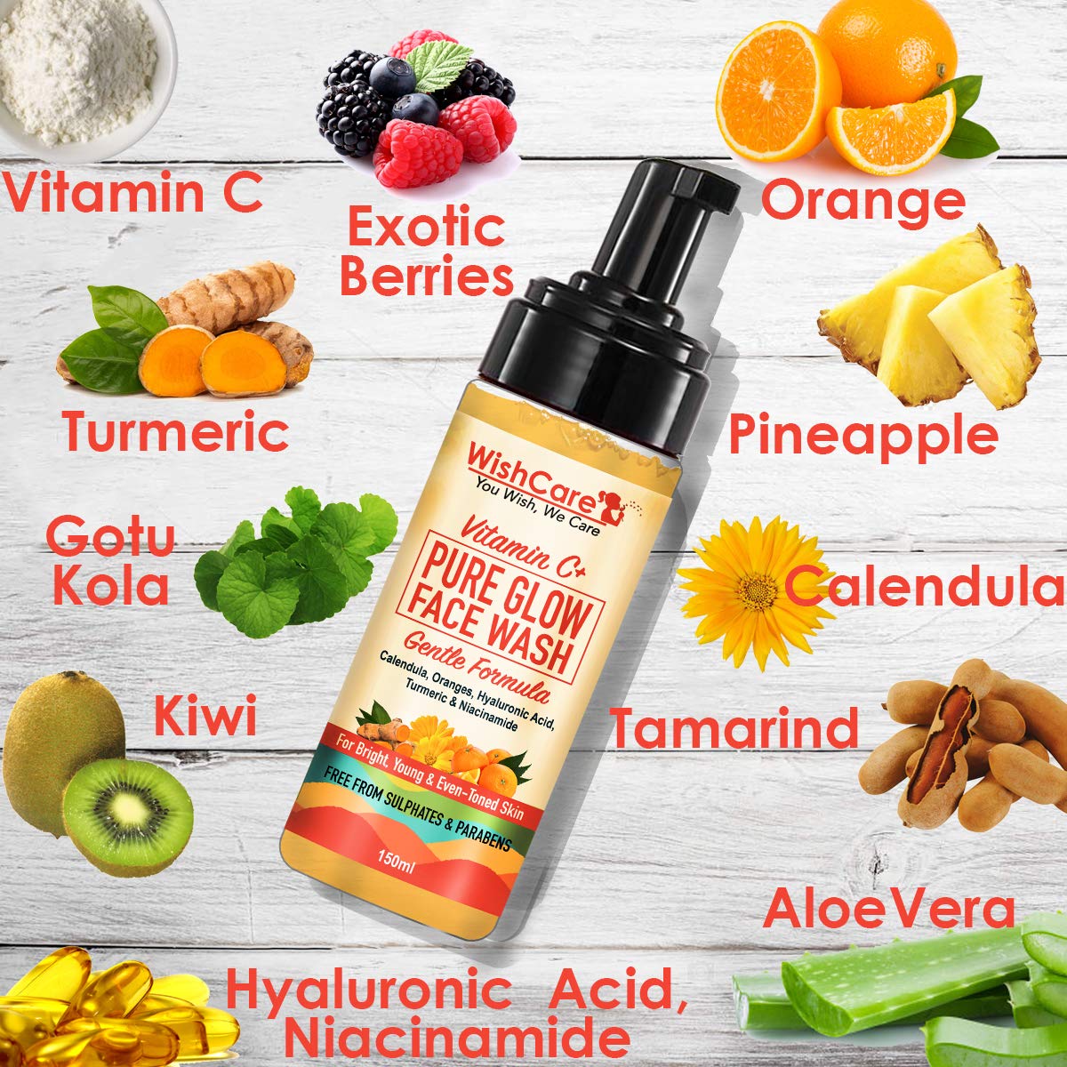WishCare Vitamin C+ Pure Glow Face Wash - 150 ml