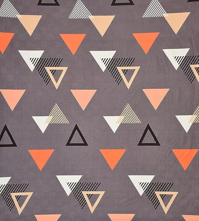 Decomizer Soft Glace Cotton King Size AC Blanket 2 Large Pillow Covers Grey Triangle