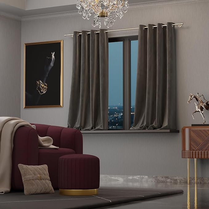 Stoa Paris Curtain for Home Single pc PatternedVelvet Curtain for Window Colour Midnight Muse