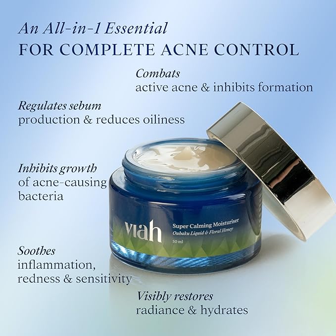 Viah Super Calming Moisturiser for Acne Breakouts Oiliness - 50 ml
