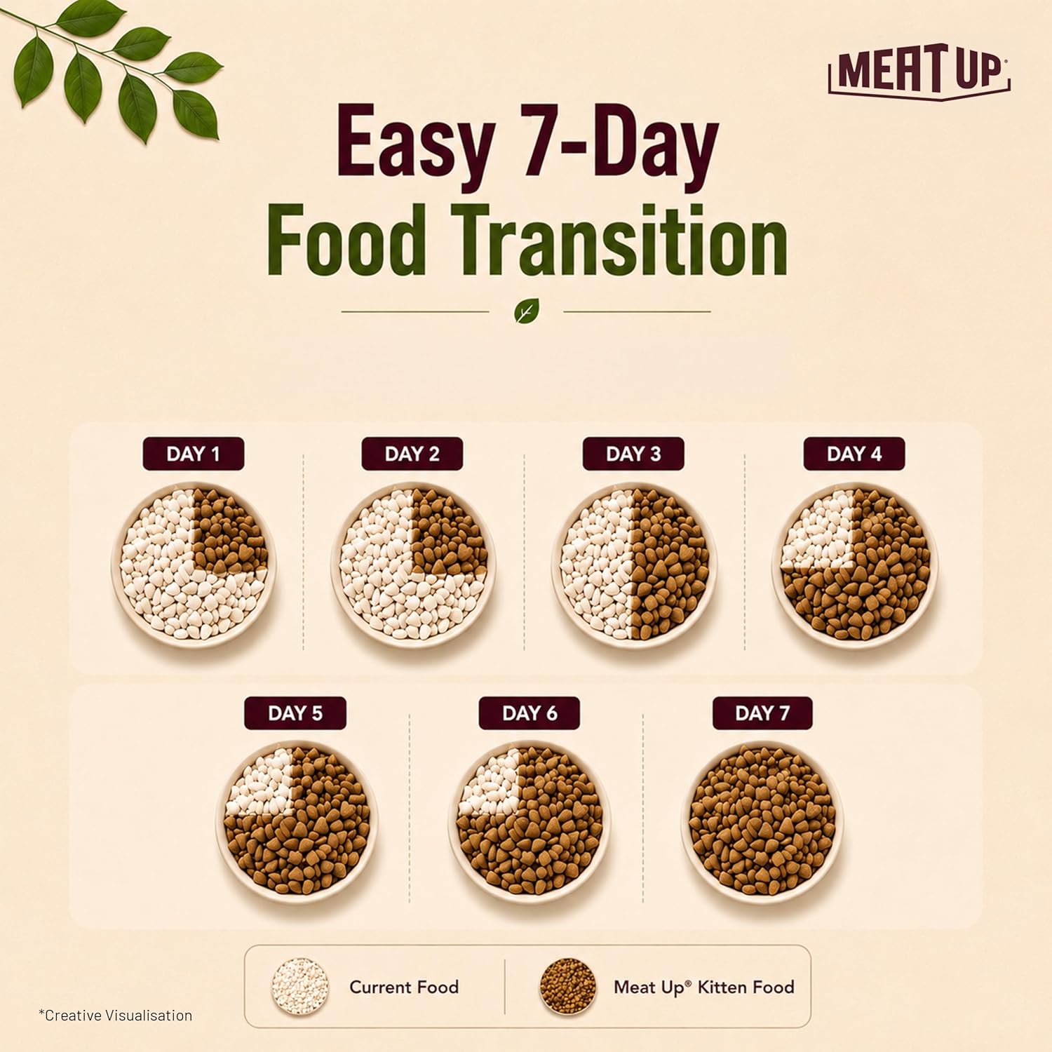Meat Up Kitten Dry Cat Food (Up to 12 Months) 1.2kg Pack | Ocean Fish Flavour | Complete Nutrition | Taurine for Heart