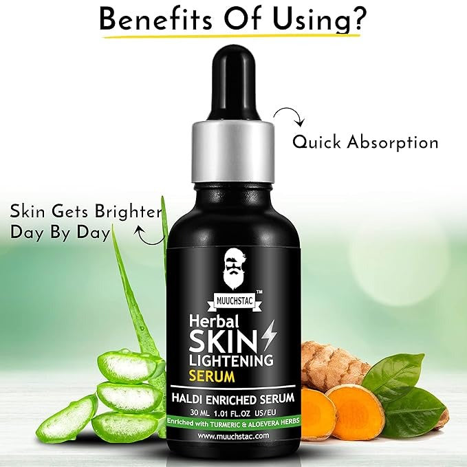 Muuchstac Herbal Skin Lightening Face Serum for Men - 30 ml