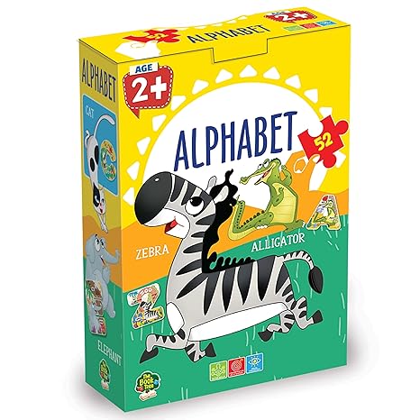 The Book Tree ABC Learning Puzzle 52 Piece Educational Alphabet Jigsaw Set Colorful Animal