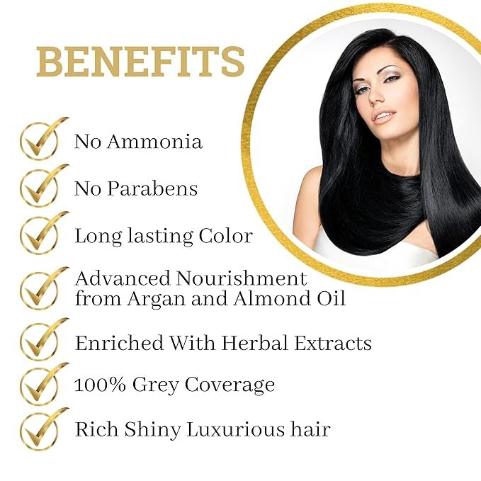 Kokila Hair Color Shampoo for Men & Women Natural Black - 200 ml