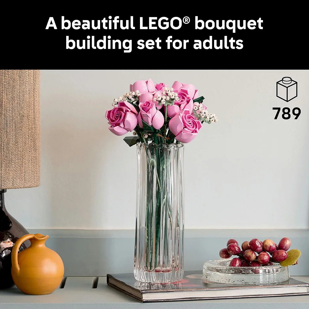 Lego Botanicals Bouquet of Pink Roses Decorative Flowers 10374 Building Blocks Set for Adults -Age 18+