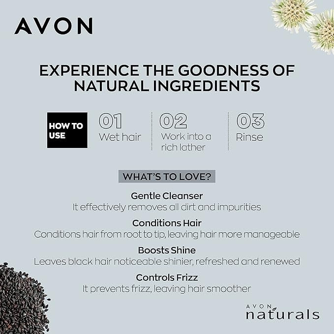 Avon Natural Black Shine Bhringraj 2-in-1 Shampoo & Conditioner - 180 ml