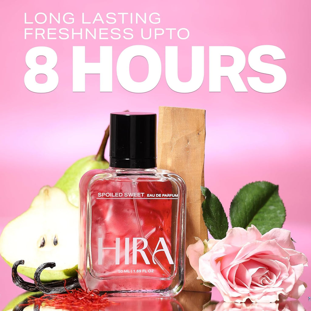HIRA Spoiled Sweet Perfume for Woman 50 ml | Sweet & Fruity Scent | Long Lasting Eau de Parfum Premium Luxury Fragrance | Gifts for Girlfriend, Mother's Day & Date Night Perfume