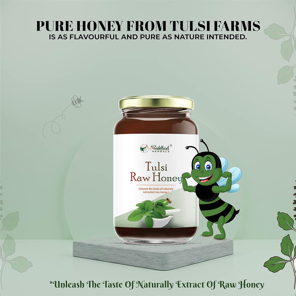 Riddhish Herbals Organic Pure Tulsi Raw Honey - 500 gms