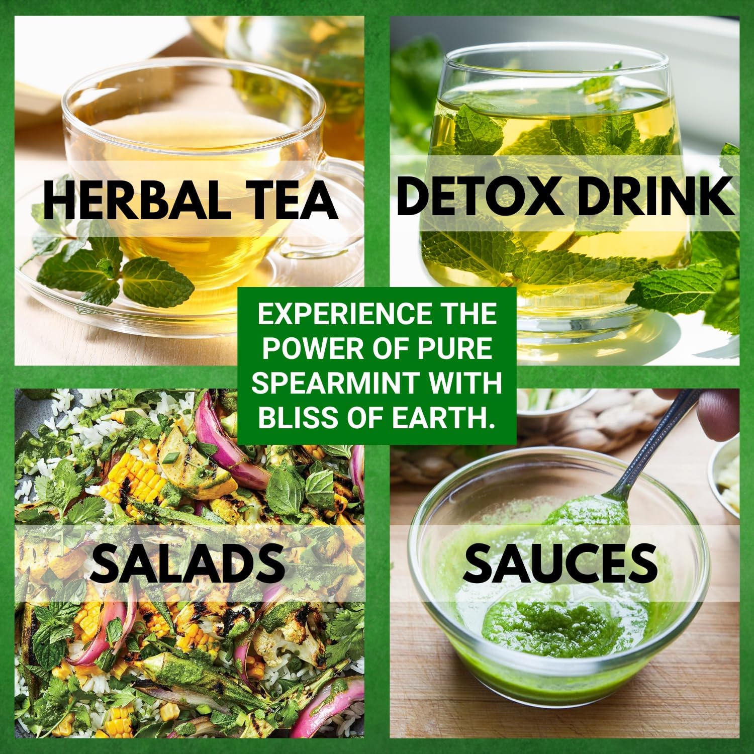 Bliss of Earth Spearmint Tea For PCOS Relief 100g, Premium Egyptian Sun Dried Spearmint Leaves, Mint Herbal Tea for Hot & Cold Brew